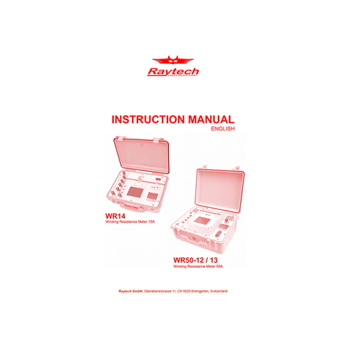 Instruction Manual - WR-14/WR-50