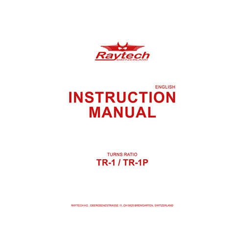 Instruction Manual - TR-1/TR-1P